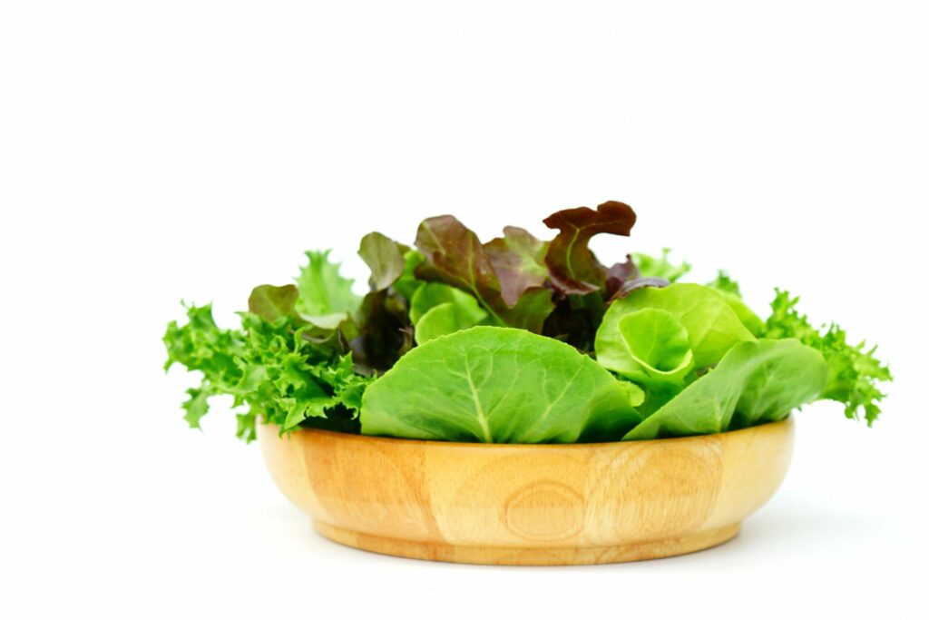 There are many vitamins in green leafy vegetables