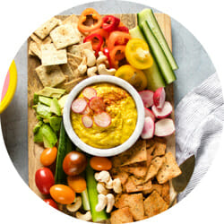 Veggie tray- is hummus a healthy snack?