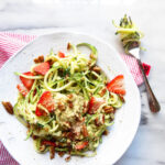 Spicy Zucchini Noodles with Strawberries - perfect for an Easter brunch menu