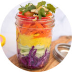 Snack ideas for work meetings: Mason Jar Rainbow Thai Curry Slaw