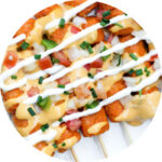 Easy make ahead recipes for finger foods - Loaded Sweet Potato Tots Skewers