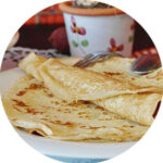 Crepes and healthy chocolate dip