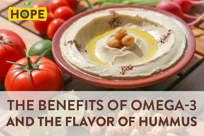 Learn about the benefits of omega-3 foods in our hummus