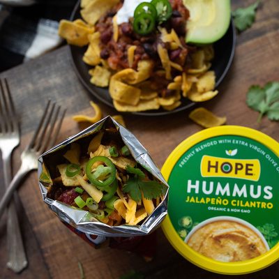 Frito Pies with Cast Iron/ or Instant Pot Jalapeno Cilantro Hummus Chil