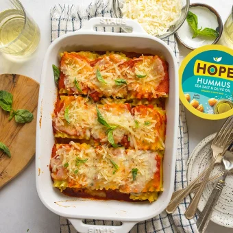 Spring Veggie Hummus Lasagna Roll-Ups, Vegan + Comfort food